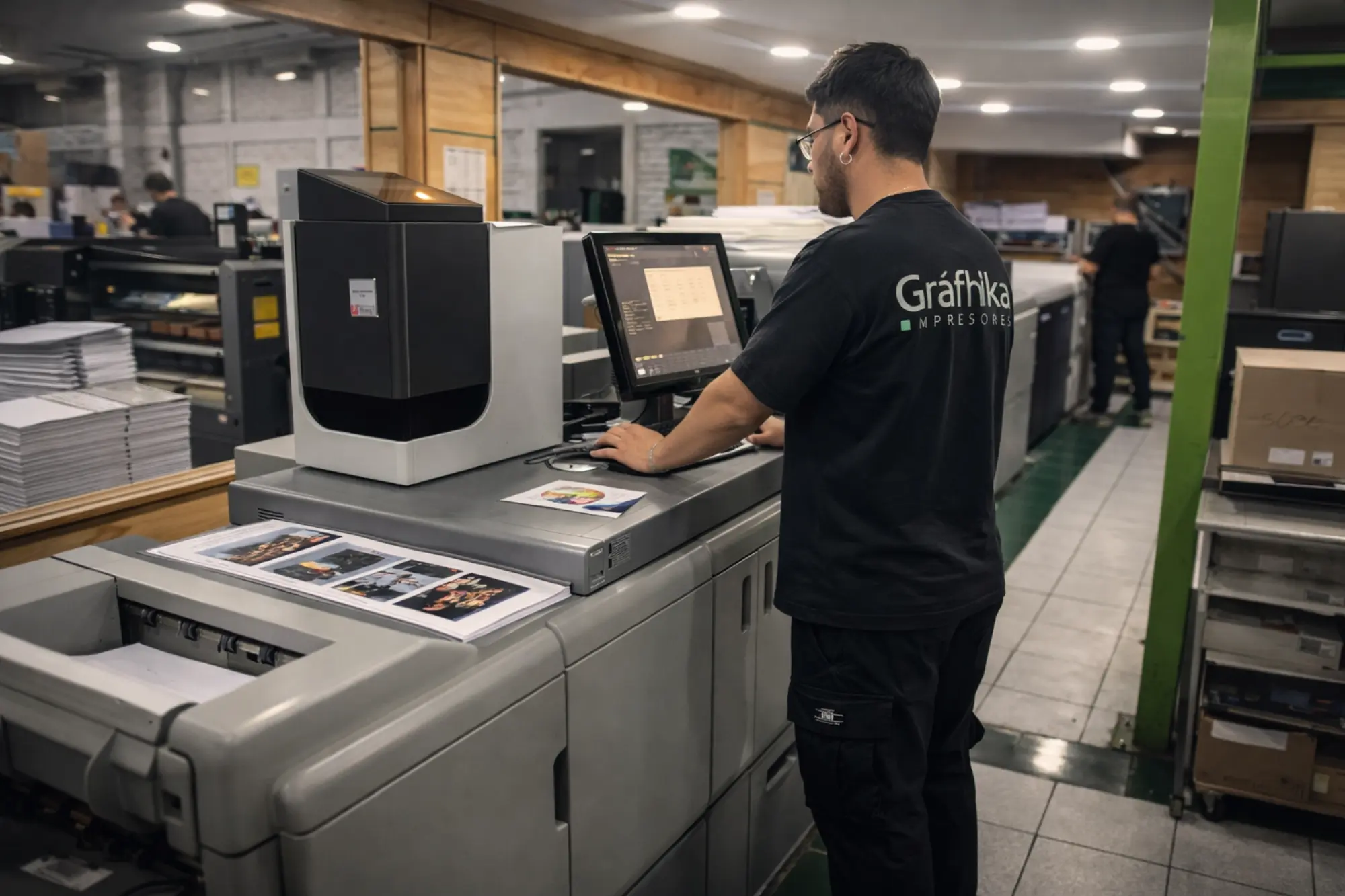 Operador en prensa digital Gráfhika